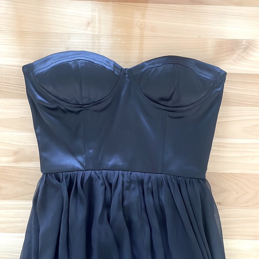 Black Dress- silk and chiffon strapless dress